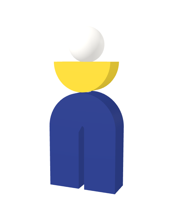 Switch&Match L — socle bleu, demi-lune jaune