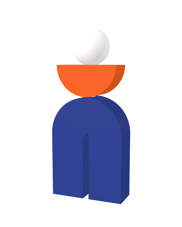 Switch&Match L — socle bleu, demi-lune orange