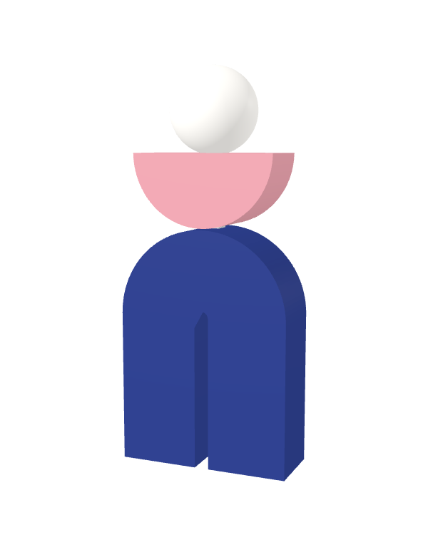 Switch&Match L — socle bleu, demi-lune rose