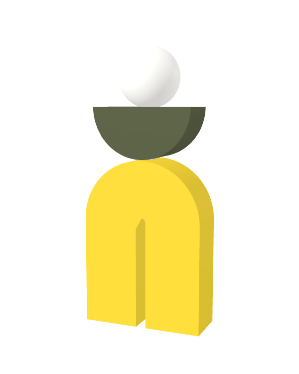 Switch&Match L — socle jaune, demi-lune kaki