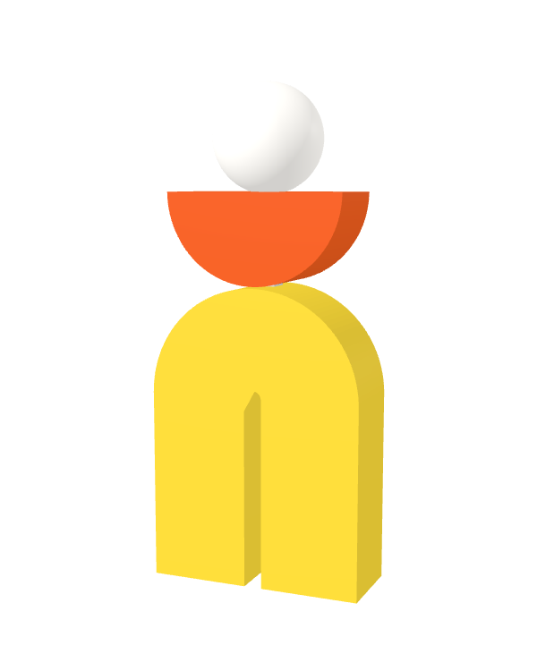 Switch&Match L — socle jaune, demi-lune orange