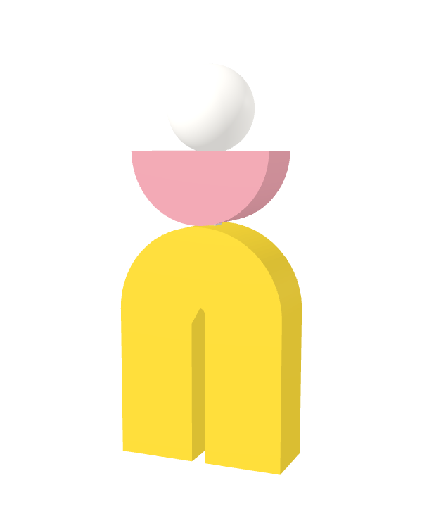 Switch&Match L — socle jaune, demi-lune rose