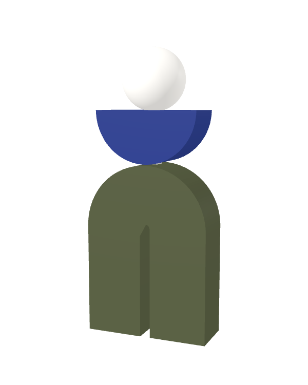 Switch&Match L — socle kaki, demi-lune bleu