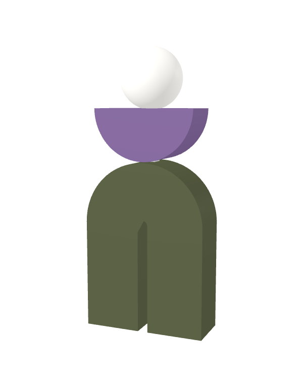 Switch&Match L — socle kaki, demi-lune lilas