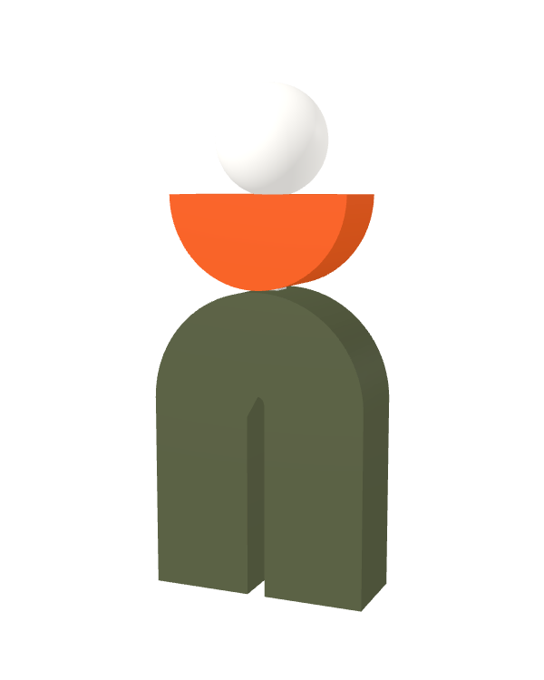 Switch&Match L — socle kaki, demi-lune orange