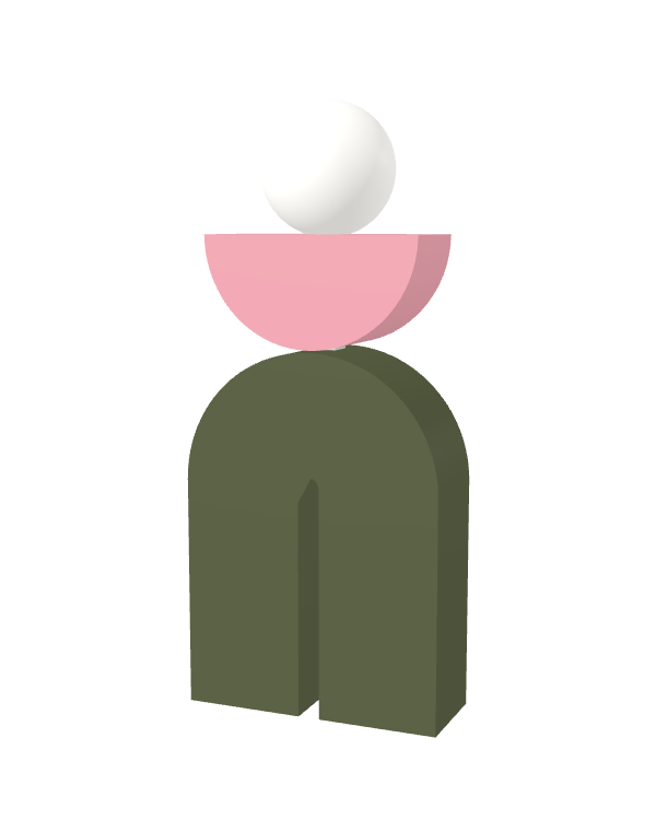 Switch&Match L — socle kaki, demi-lune rose