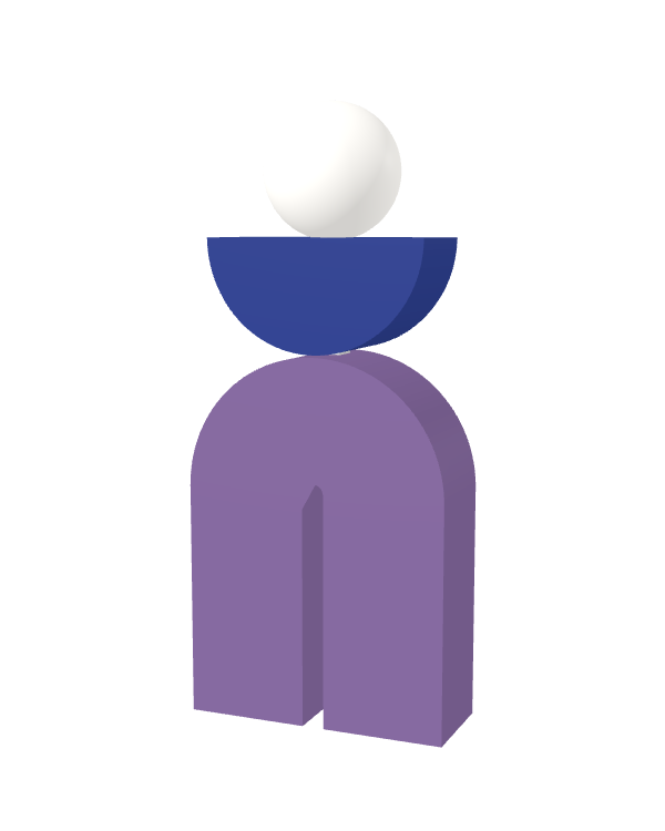 Switch&Match L — socle lilas, demi-lune bleu