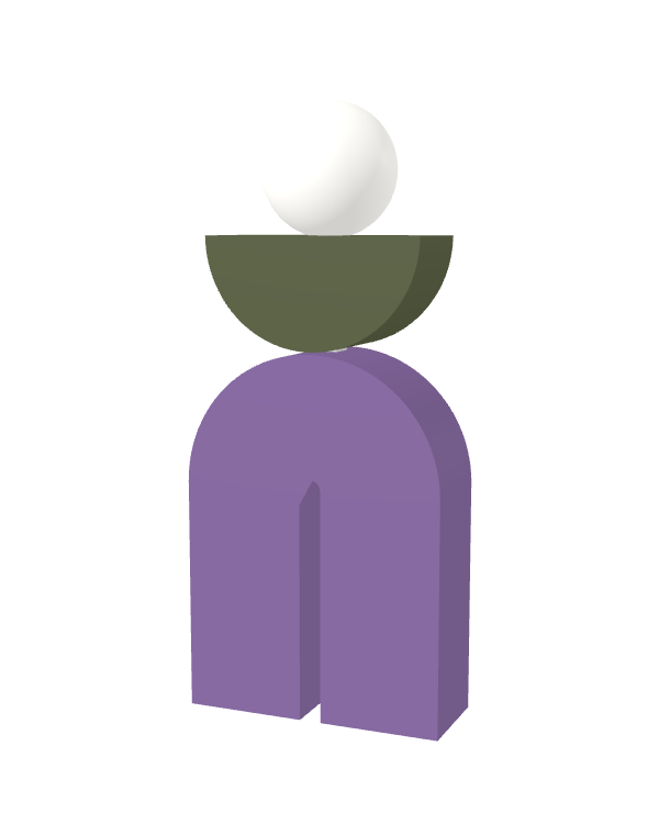 Switch&Match L — socle lilas, demi-lune kaki