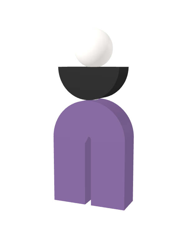 Switch&Match L — socle lilas, demi-lune noir