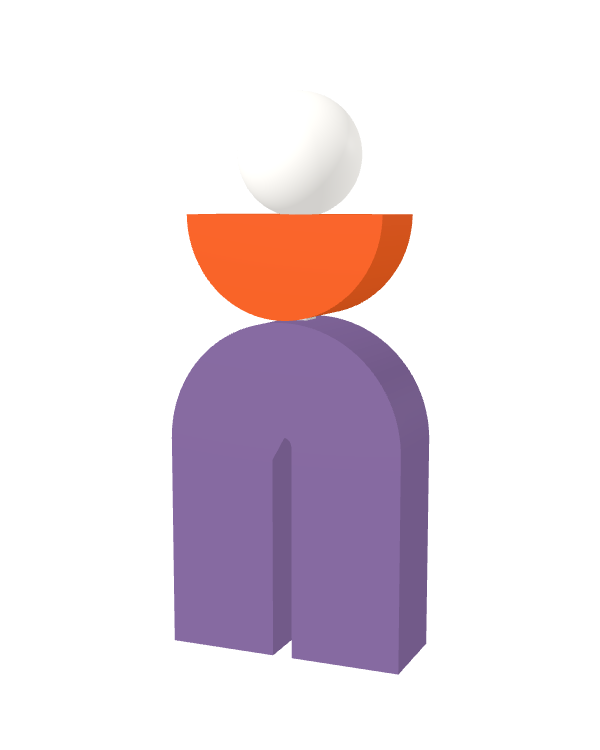 Switch&Match L — socle lilas, demi-lune orange