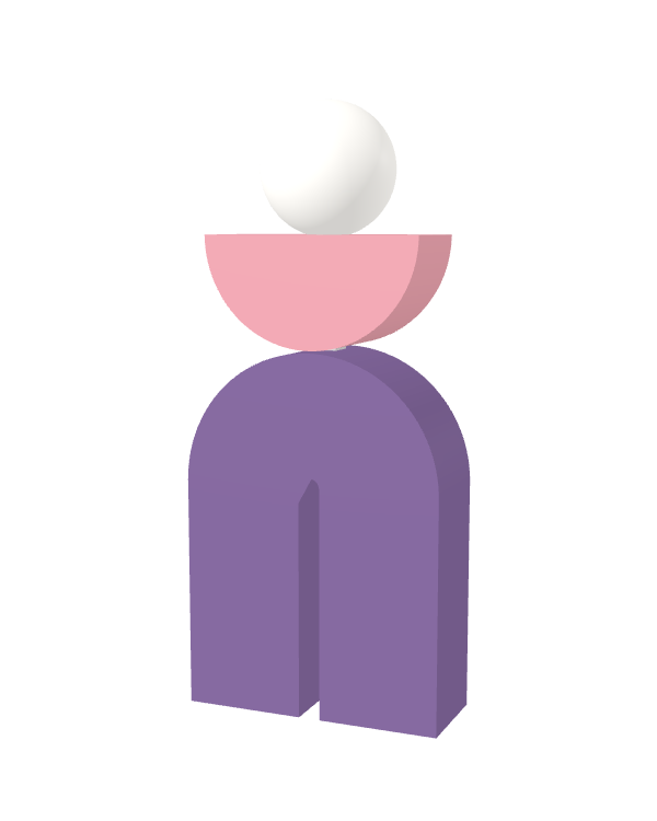 Switch&Match L — socle lilas, demi-lune rose