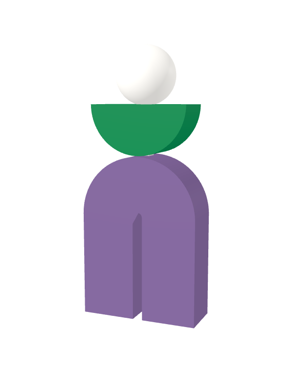 Switch&Match L — socle lilas, demi-lune vert