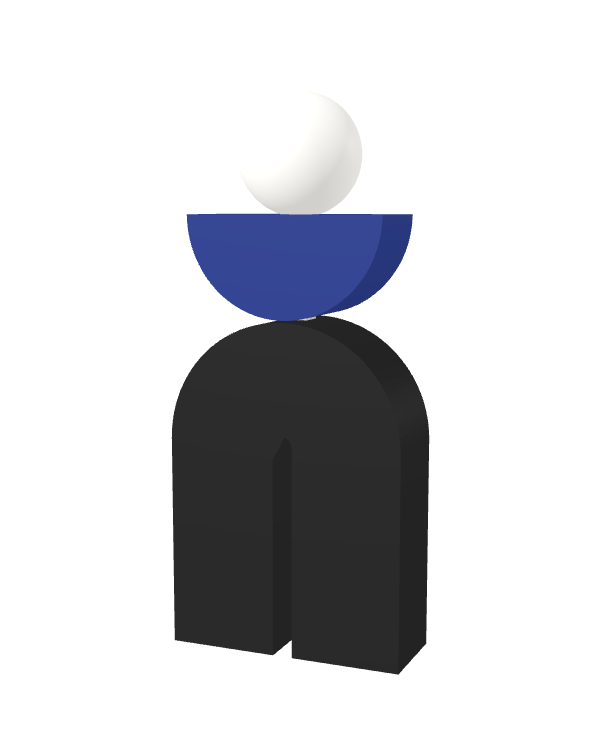 Switch&Match L — socle noir, demi-lune bleu