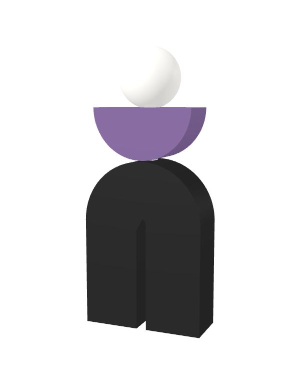Switch&Match L — socle noir, demi-lune lilas