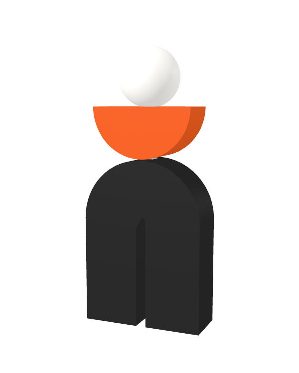 Switch&Match L — socle noir, demi-lune orange