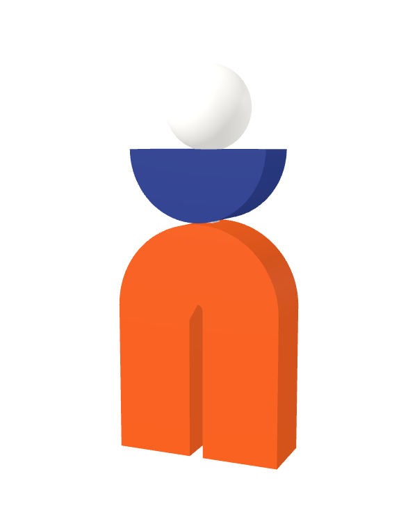 Switch&Match L — socle orange, demi-lune bleu