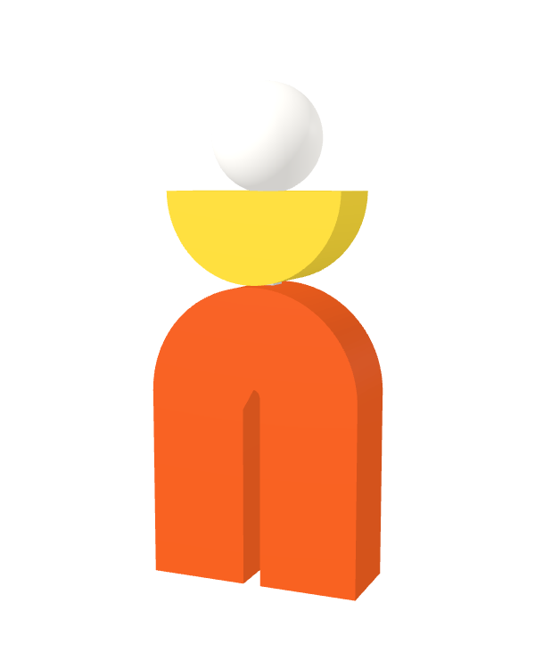 Switch&Match L — socle orange, demi-lune jaune