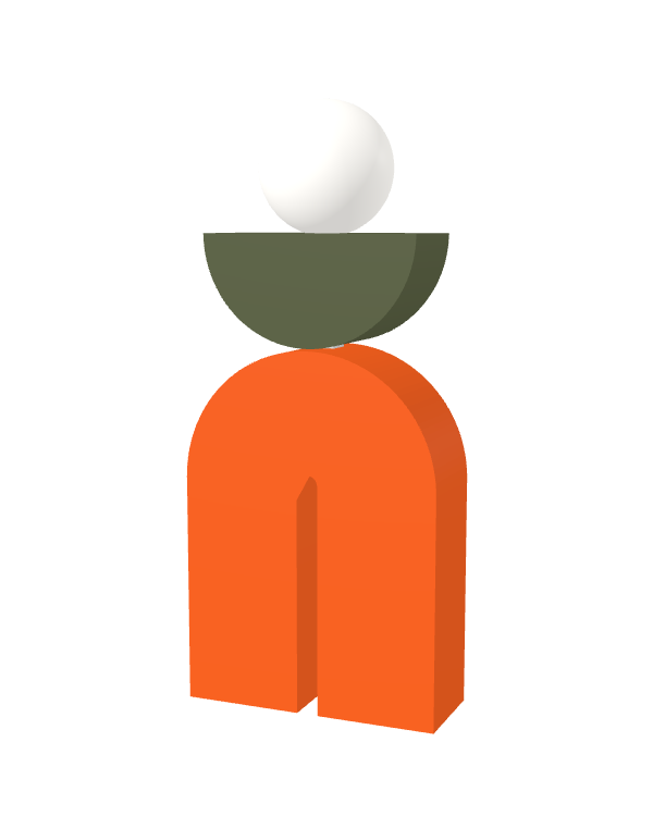 Switch&Match L — socle orange, demi-lune kaki