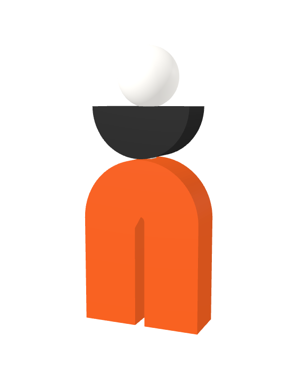 Switch&Match L — socle orange, demi-lune noir