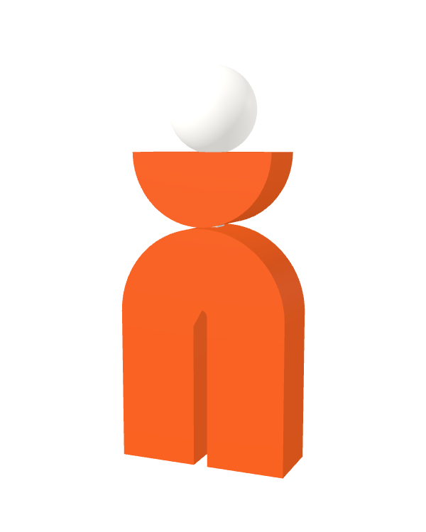 Switch&Match L — socle orange, demi-lune orange