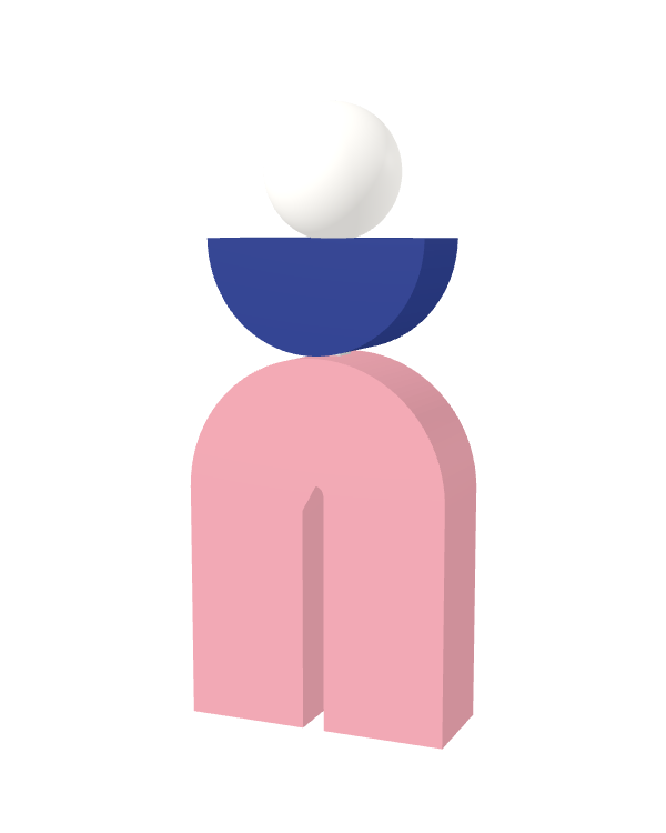 Switch&Match L — socle rose, demi-lune bleu