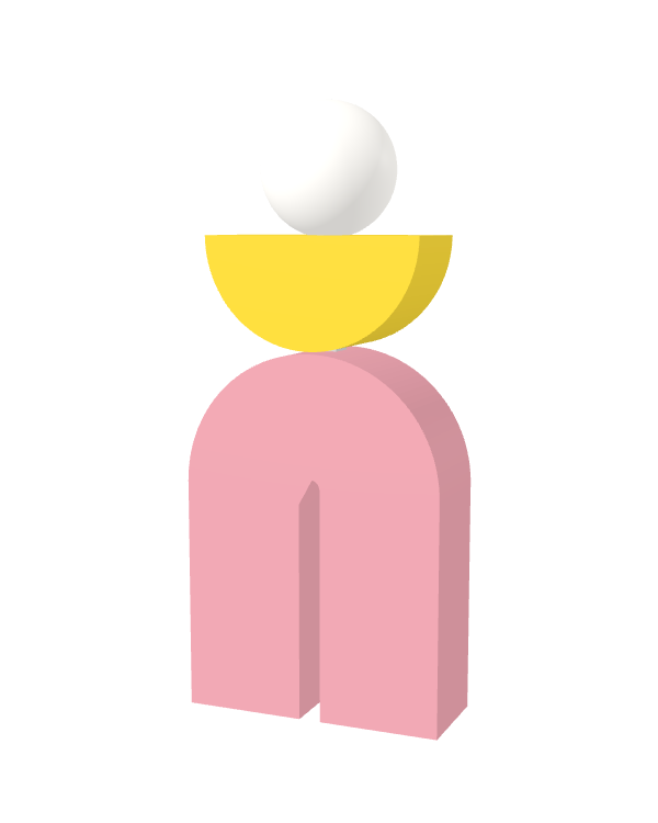 Switch&Match L — socle rose, demi-lune jaune