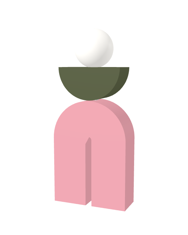 Switch&Match L — socle rose, demi-lune kaki