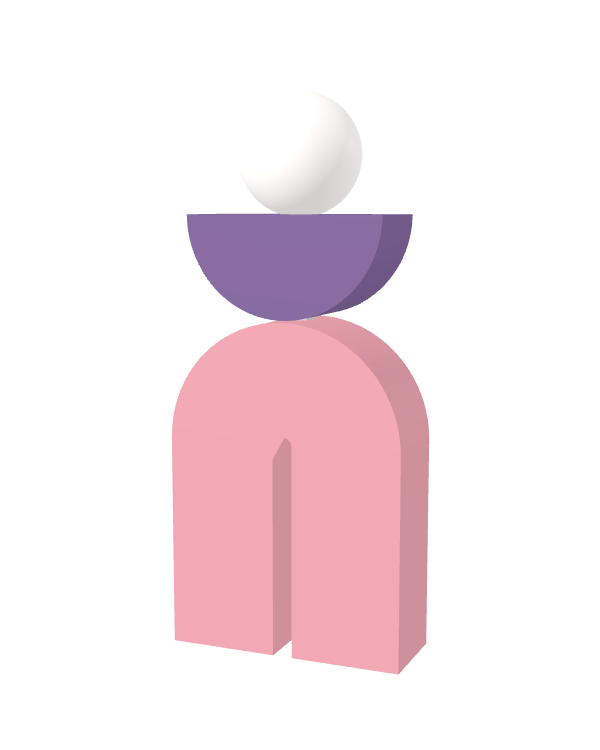 Switch&Match L — socle rose, demi-lune lilas