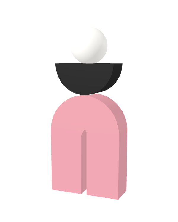Switch&Match L — socle rose, demi-lune noir