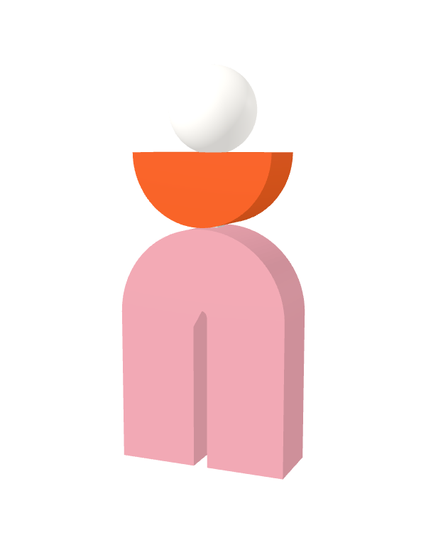 Switch&Match L — socle rose, demi-lune orange