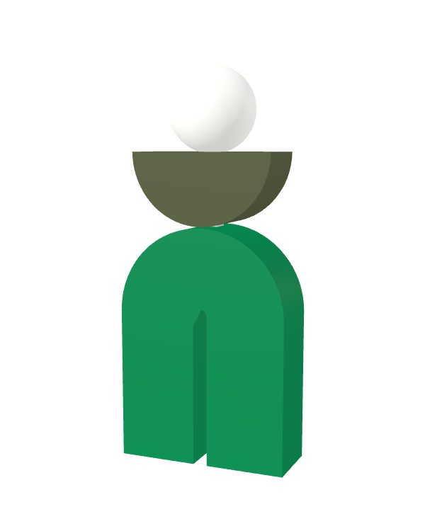 Switch&Match L — socle vert, demi-lune kaki