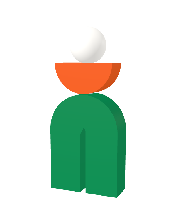 Switch&Match L — socle vert, demi-lune orange