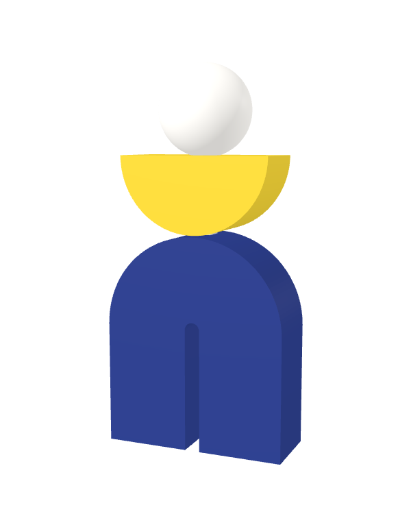 Switch&Match M — socle bleu, demi-lune jaune