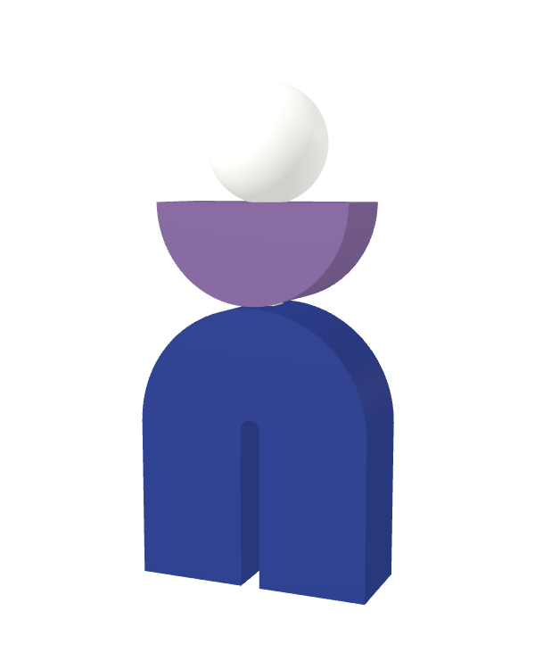 Switch&Match M — socle bleu, demi-lune lilas