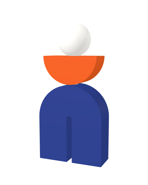 Switch&Match M — socle bleu, demi-lune orange