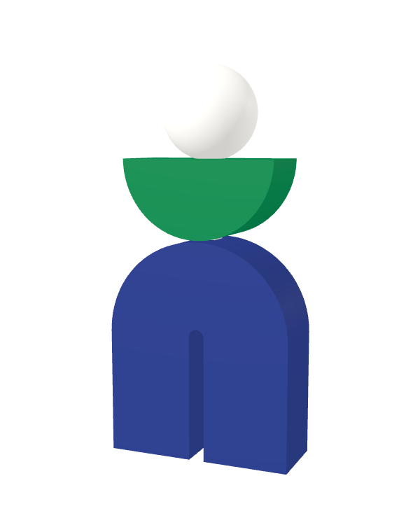 Switch&Match M — socle bleu, demi-lune vert