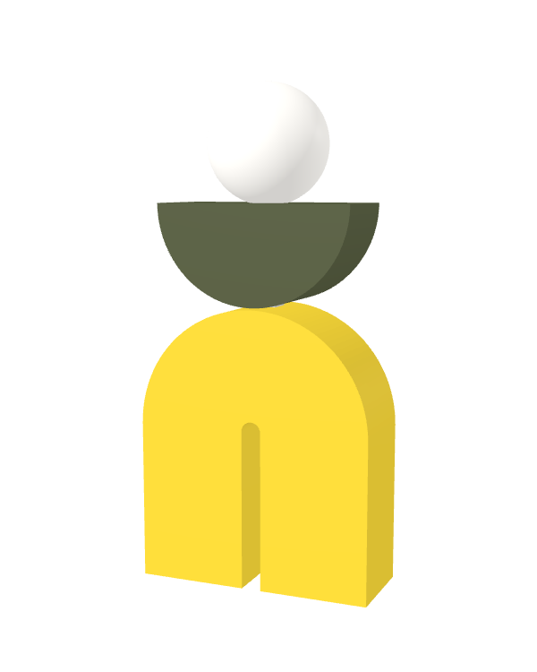 Switch&Match M — socle jaune, demi-lune kaki