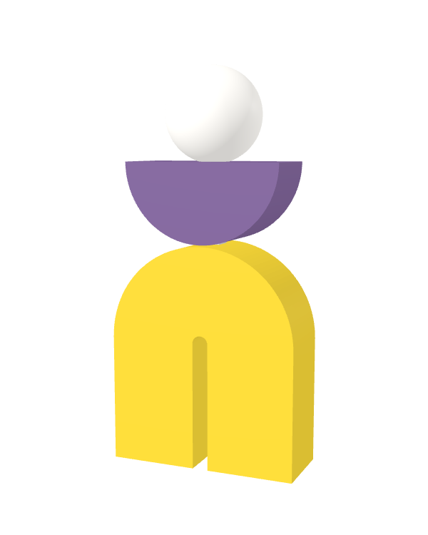 Switch&Match M — socle jaune, demi-lune lilas