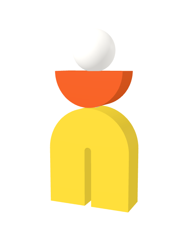 Switch&Match M — socle jaune, demi-lune orange