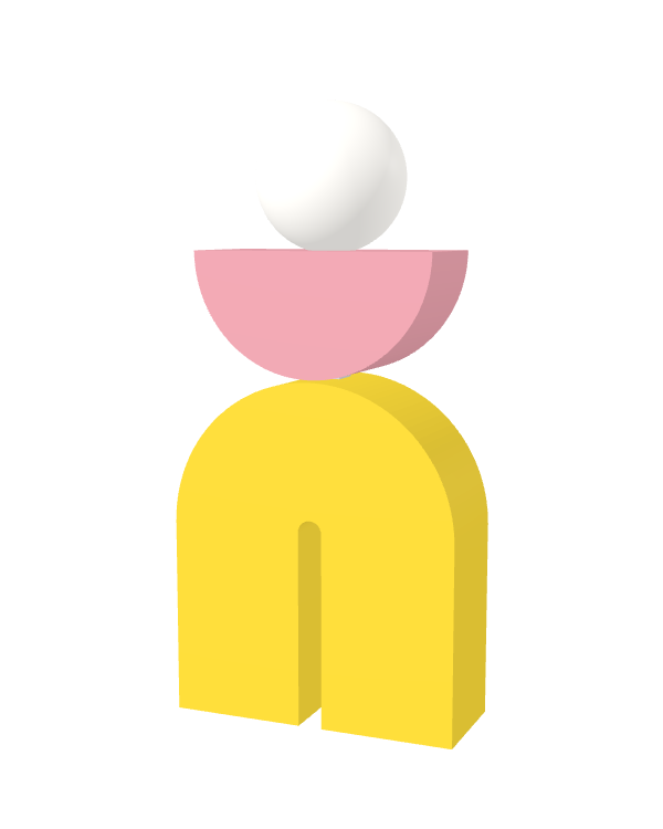 Switch&Match M — socle jaune, demi-lune rose