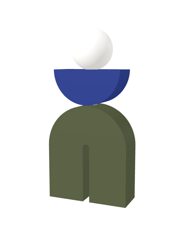 Switch&Match M — socle kaki, demi-lune bleu