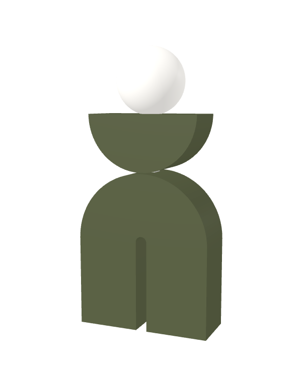 Switch&Match M — socle kaki, demi-lune kaki