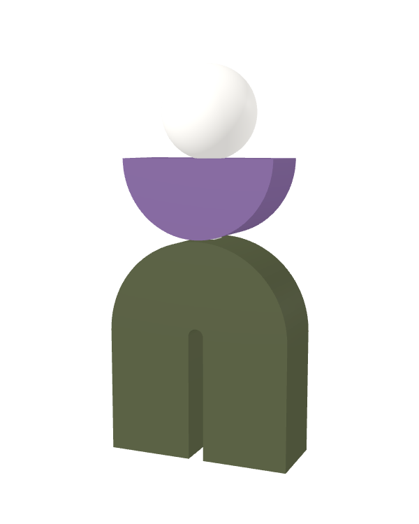 Switch&Match M — socle kaki, demi-lune lilas