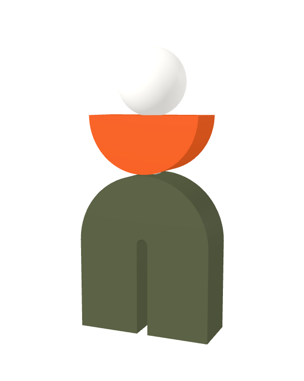 Switch&Match M — socle kaki, demi-lune orange