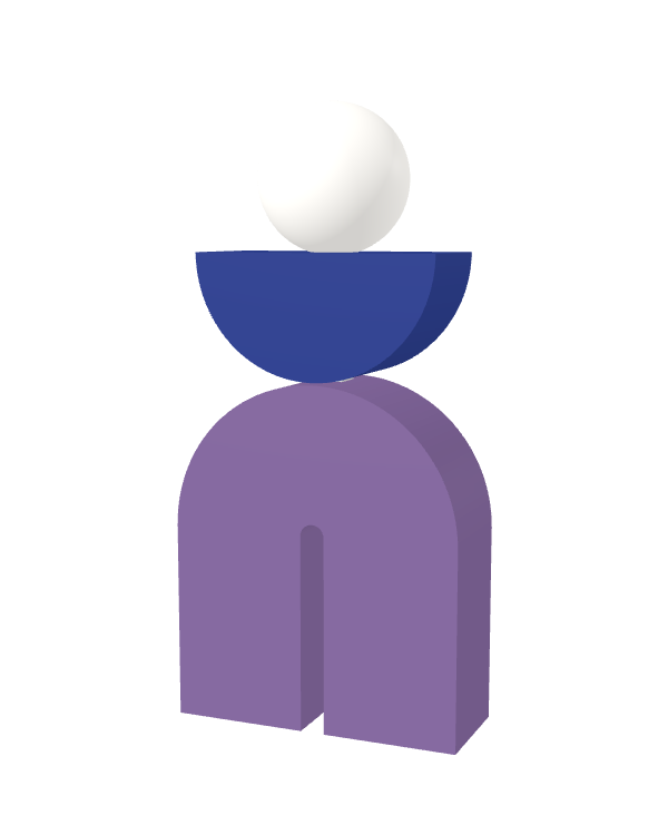 Switch&Match M — socle lilas, demi-lune bleu