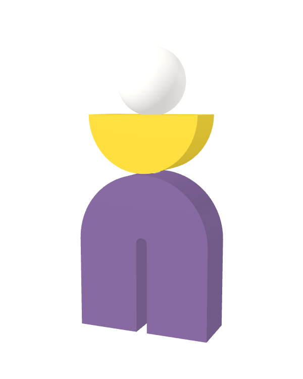 Switch&Match M — socle lilas, demi-lune jaune