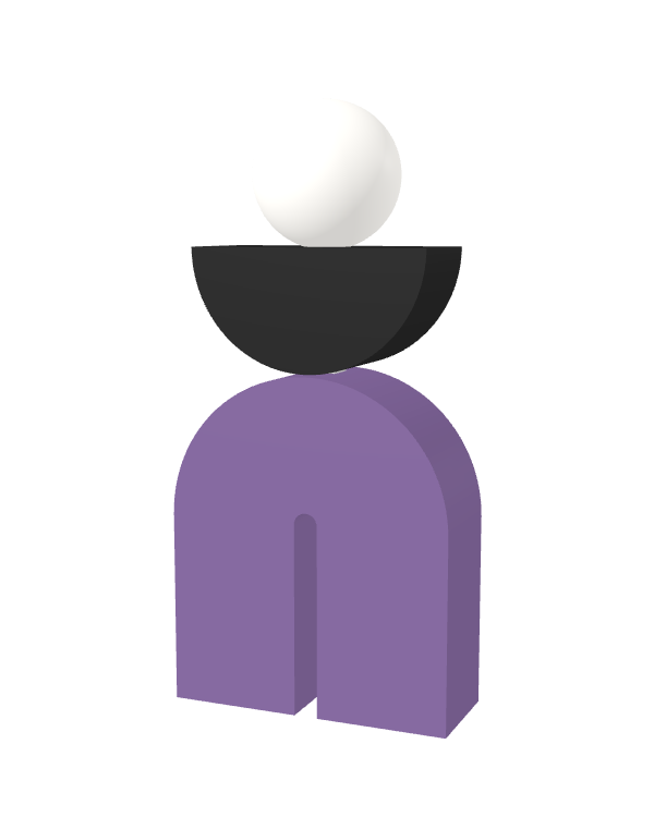 Switch&Match M — socle lilas, demi-lune noir