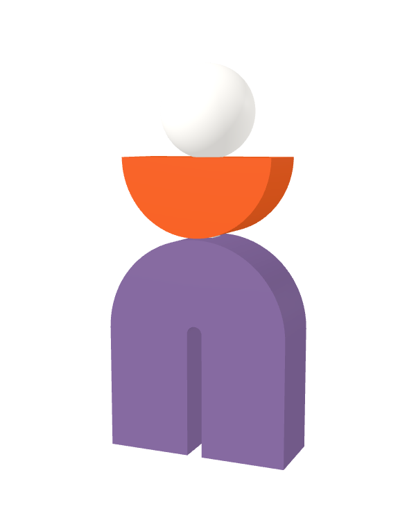 Switch&Match M — socle lilas, demi-lune orange