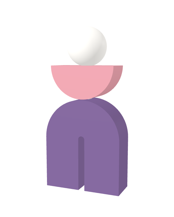 Switch&Match M — socle lilas, demi-lune rose