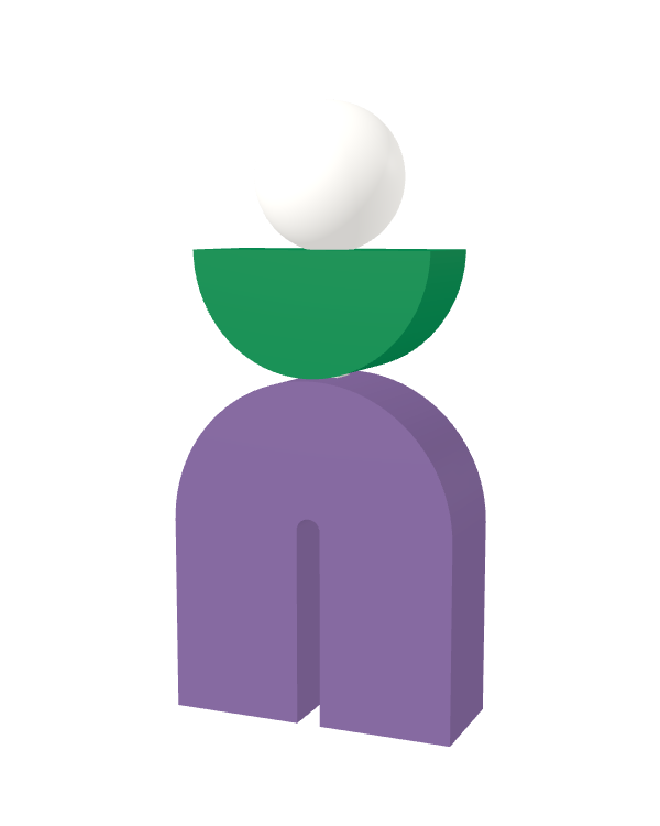 Switch&Match M — socle lilas, demi-lune vert